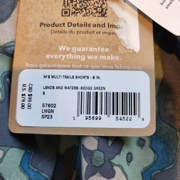 Patagonia Men's Small Multi Trails Shorts 8” Lands and Waters Sedge Green - NEW - Picture 11 of 12